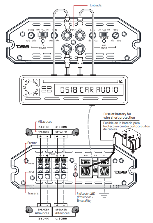 DS18 SXE-2500 1D-BK Car Amplifier-6