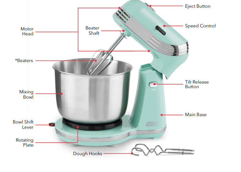 Dash DCSM250 Stand Mixer Instructions Manual 1