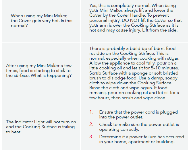 Dash DMSW002 Mini Maker Electric Griddle Instructions Manual 9