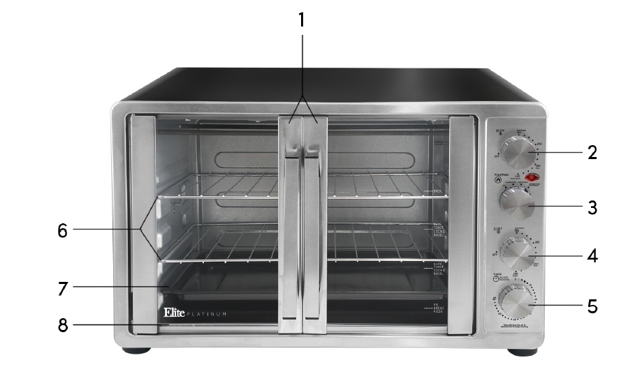 Elite Gourmet ETO-4510M French Door Convection Oven Instruction Manual 1