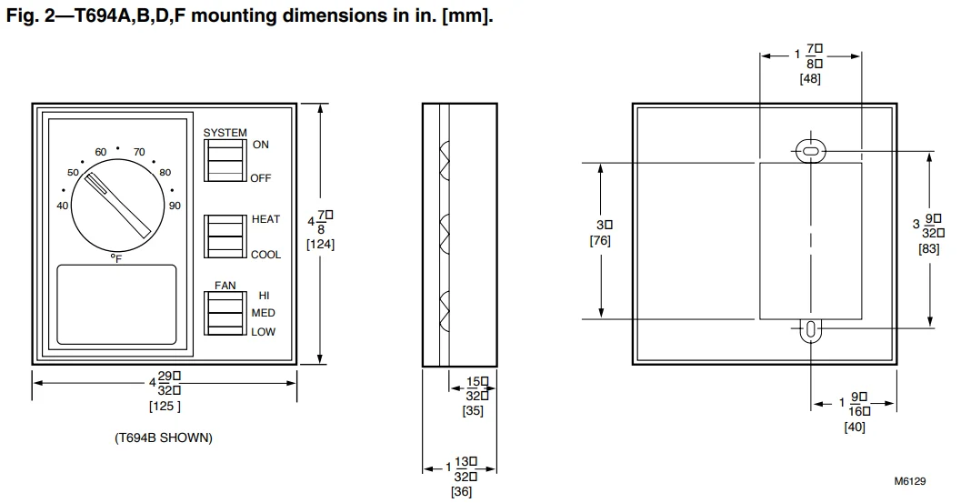 Honeywell T651A Line-Voltage Thermostat User Guide 4