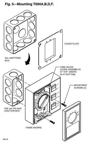 Honeywell T651A Line-Voltage Thermostat User Guide 7
