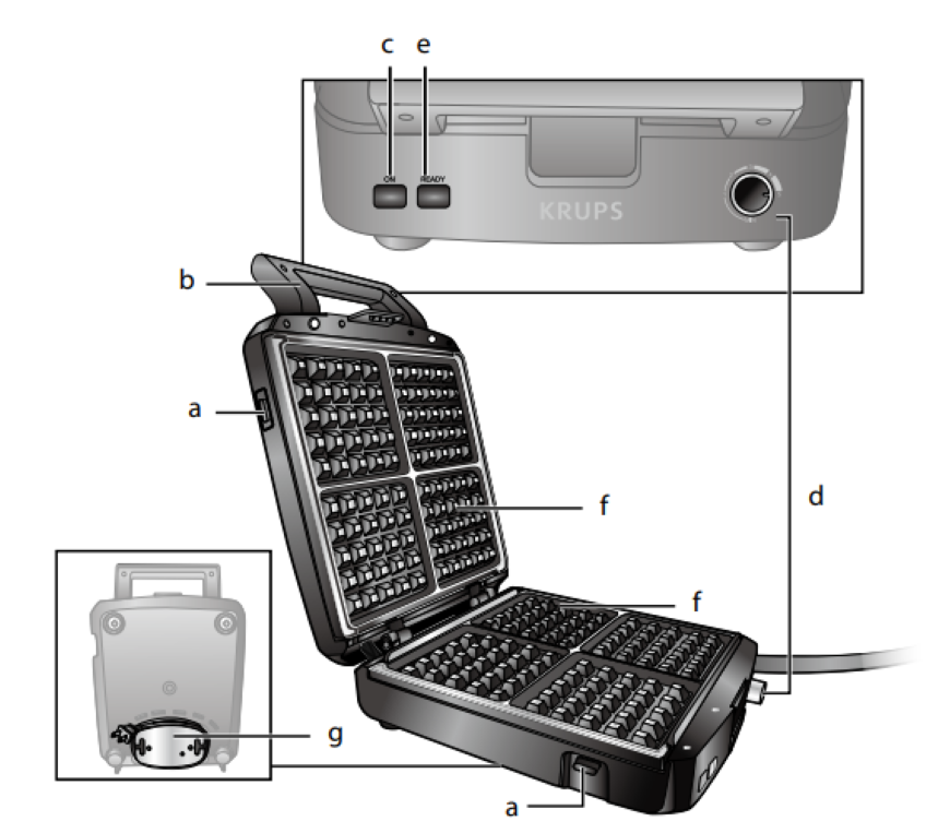 Krups Breakfast Set Stainless Steel Waffle Maker User Manual 1