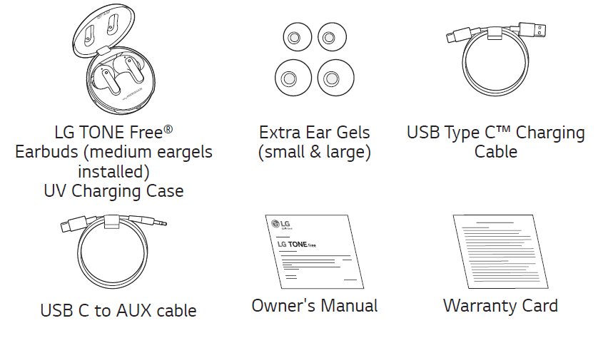 LG FP9 TONE Free True Wireless Bluetooth Earbuds Owner Manual 1