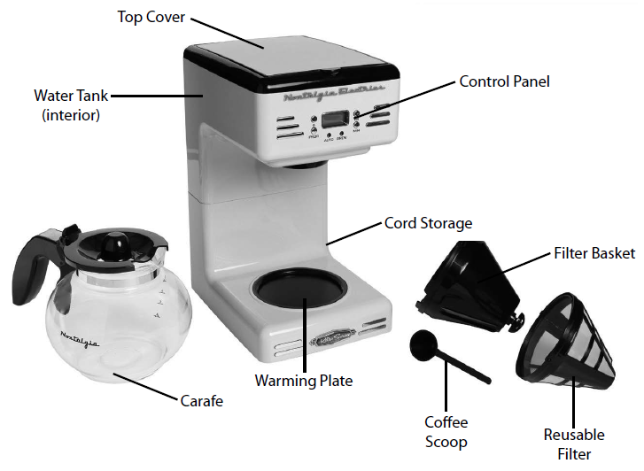 Nostalgia RCOF120AQ Retro 12-Cup Programmable Coffee Maker-1