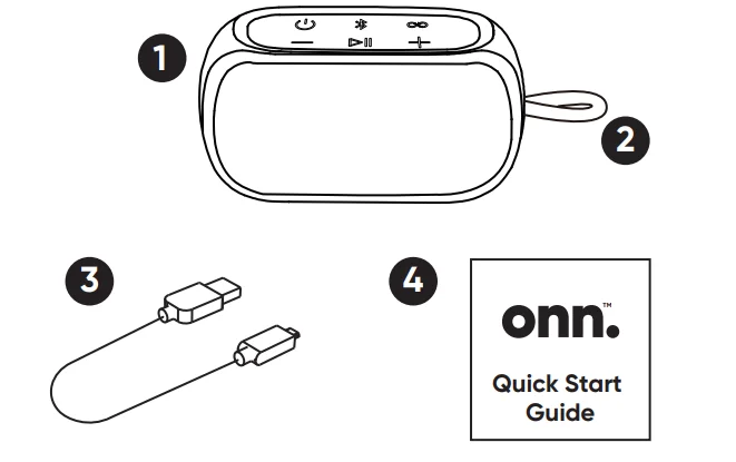 ONN BM1023 Small Rugged Portable Bluetooth Speaker-1