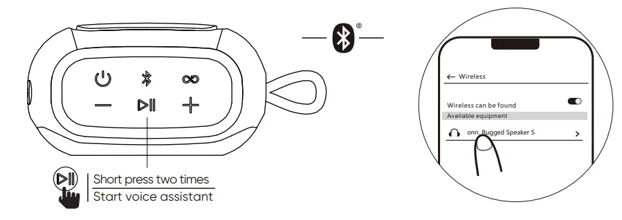 ONN BM1023 Small Rugged Portable Bluetooth Speaker-4