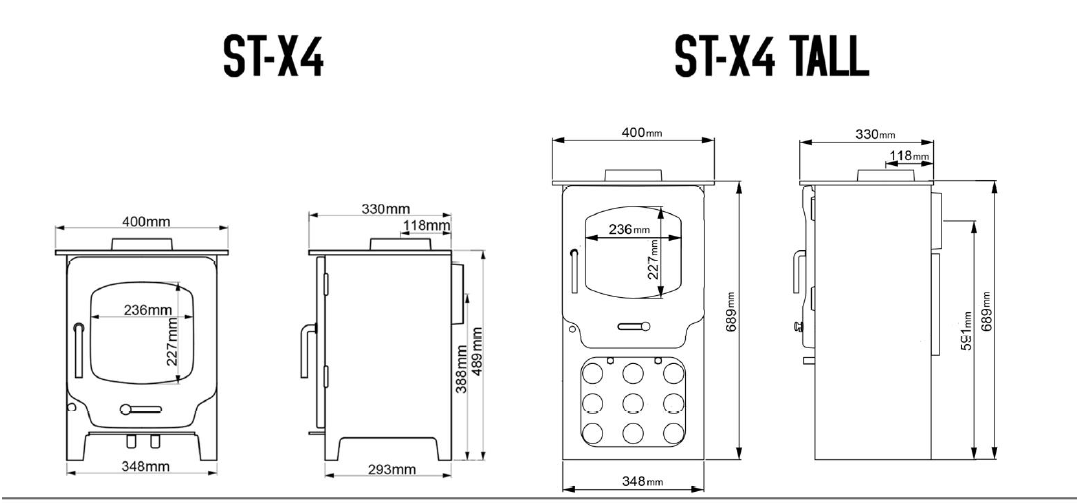 Saltfire ST-X5 Wood Burning Multi Fuel Stove-2