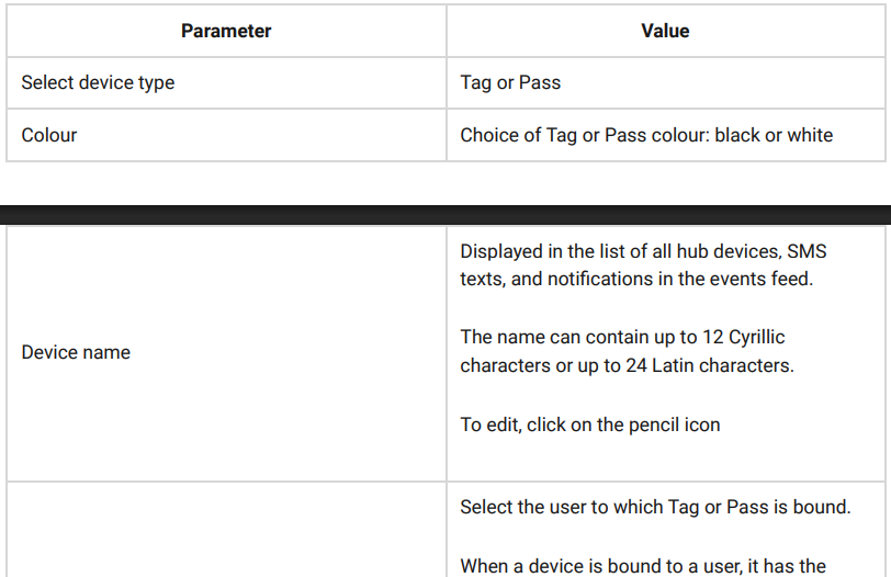 AJAX AJA-23525 Tag and Pass Keypad User Manual AJAX AJA-23525 Tag and Pass Keypad User Manual 7