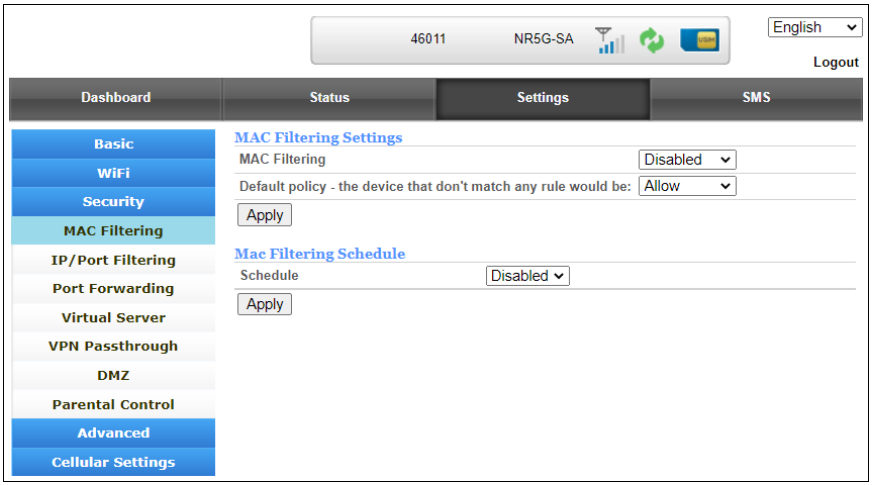 Asiatelco PW550 ATEL 5G CPE Indoor Fixed Wireless Access Router User Manual Asiatelco PW550 ATEL 5G CPE Indoor Fixed Wireless Access Router-16