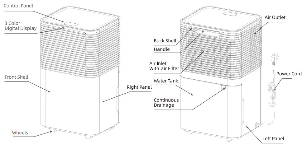 Bublue OL12D-D031A Portable Dehumidifier User Manual 1