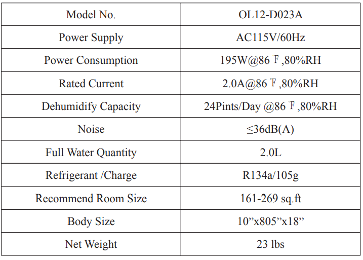 Costway ES10014US 30 Pints Portable Dehumidifier User Manual 1
