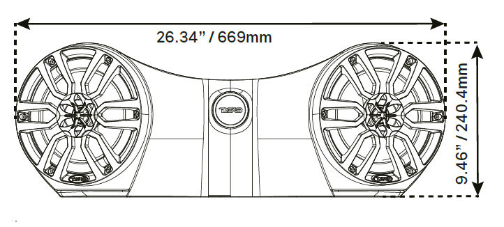 DS18 JSD8 Hydro NXL-8BK Double Jet Ski Rear Sound Bar-1