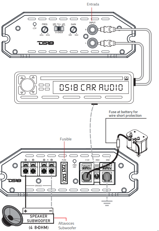 DS18 SXE-1200 4-BK Car Amplifier Stereo-7