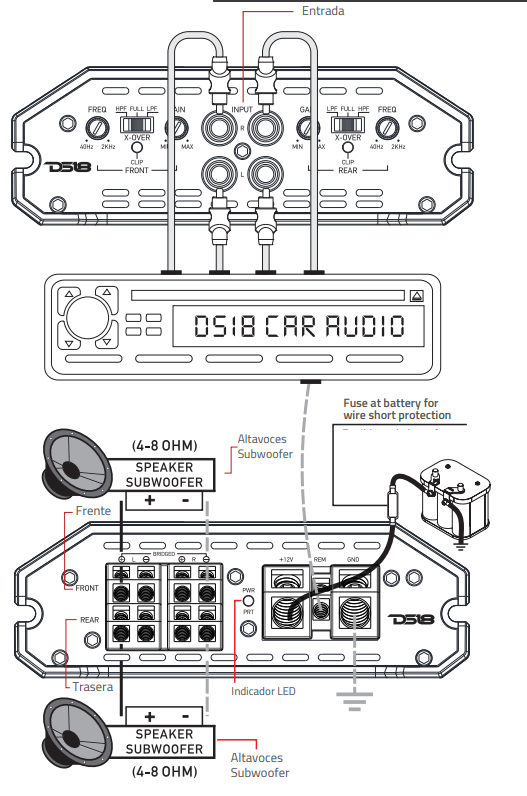 DS18 SXE-1200 4-BK Car Amplifier Stereo-8