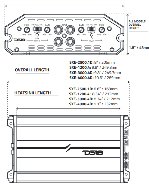 DS18 SXE-1200 4-BK Car Amplifier Stereo-9