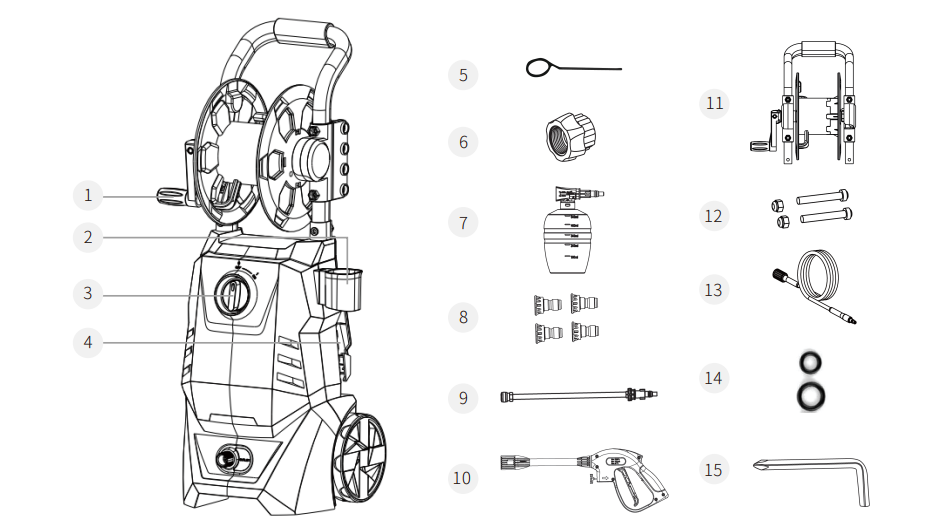 Homdox HD05 2150PSI 1700W Electric Power Washer User Manual 2
