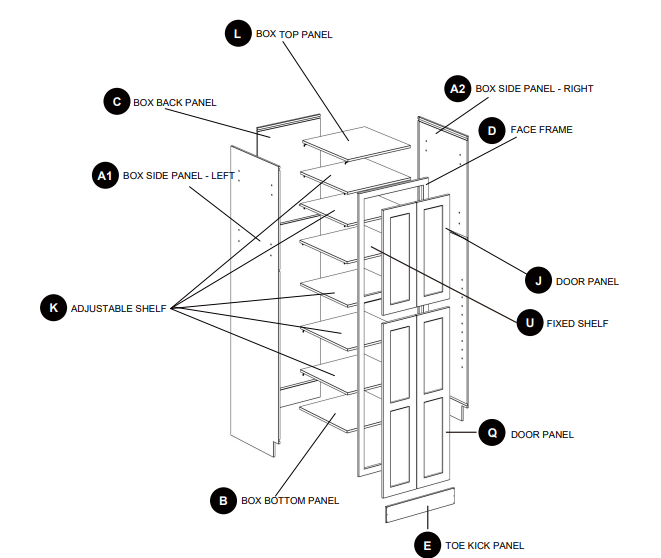 Lovmor U309624-E Pantry Tall Storage Cabinet Instructions 1