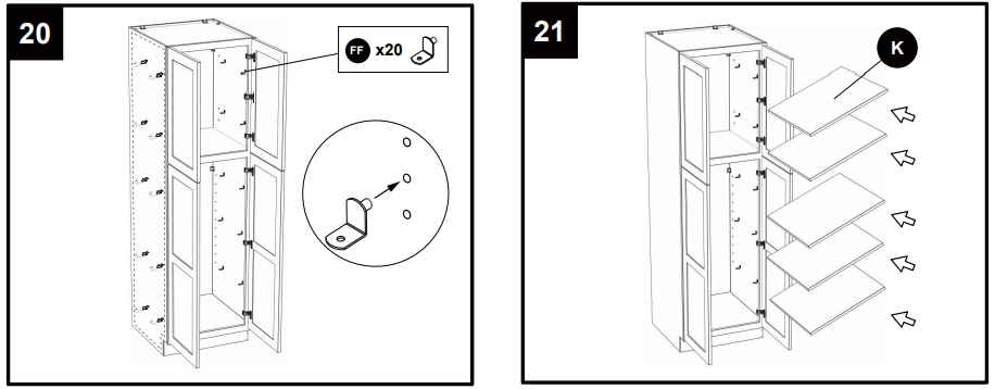 Lovmor U309624-E Pantry Tall Storage Cabinet Instructions 22
