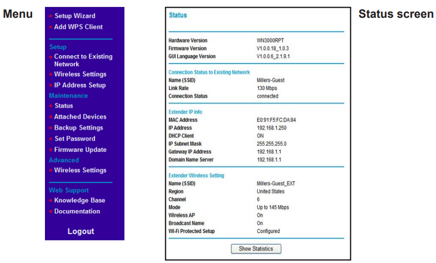 Netgear N300 WiFi Range Extender Model WN3000RP-4