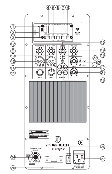 Proreck Party 12 1000 Watts PA Speaker System-1