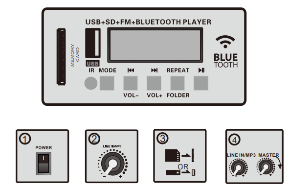 Proreck Party 15 Portable 2000 Watt Powered PA Speaker System-3