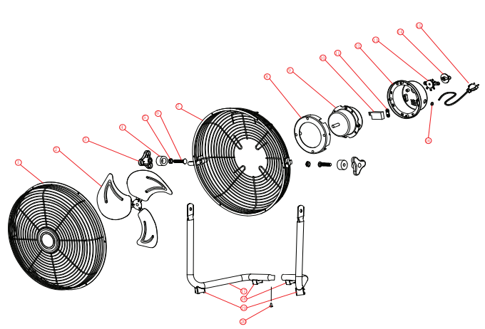 Raider RD-F2 Stage Stainless Steel 50cm Fan-4