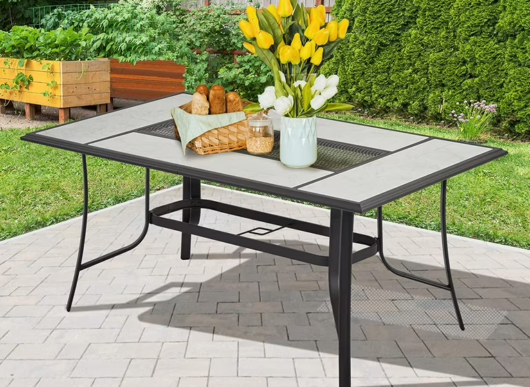 Style Selections 790.130.004 Elliot Creek Rectangle Outdoor Dining Table-featured