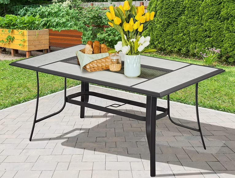 Style Selections Elliot Creek Rectangle Outdoor Dining Table Assembly