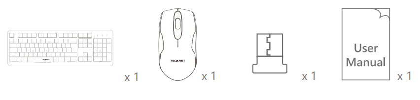 Tecknet TK-KM003 Wireless Keyboard and Mouse Combo-1