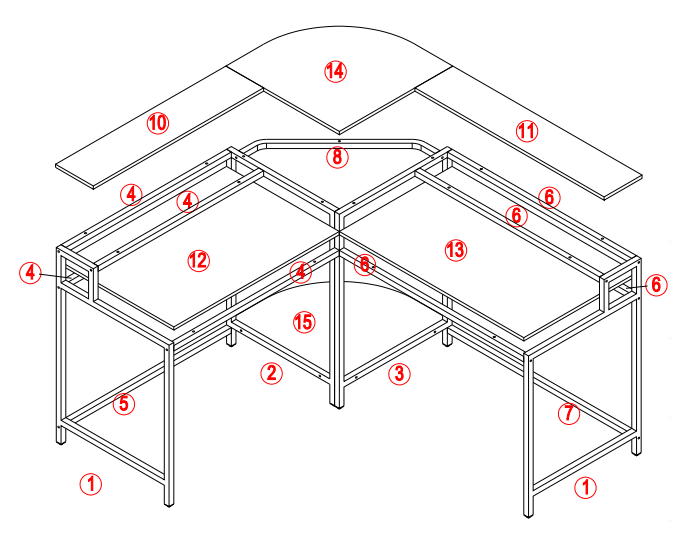 Tribesigns HOGA-F1594 L-Shaped Computer Executive Desk User Manual 1