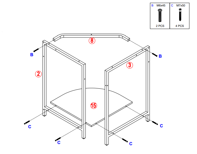 Tribesigns HOGA-F1594 L-Shaped Computer Executive Desk User Manual 7