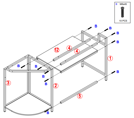 Tribesigns HOGA-F1594 L-Shaped Computer Executive Desk User Manual 9