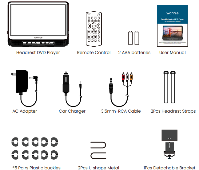 Wonnie W-HD1106S Portable Car DVD Player User Manual Wonnie W-HD1106S Portable Car DVD Player User Manual 1