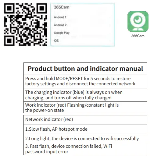 Apps 365Cam HD WiFi Camera Instruction Manual 1