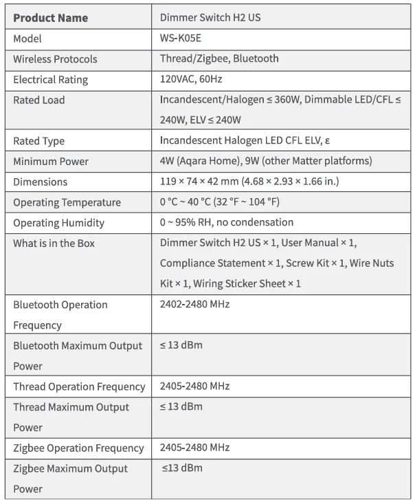 Aqara Smart Dimmer Switch H2 US 13