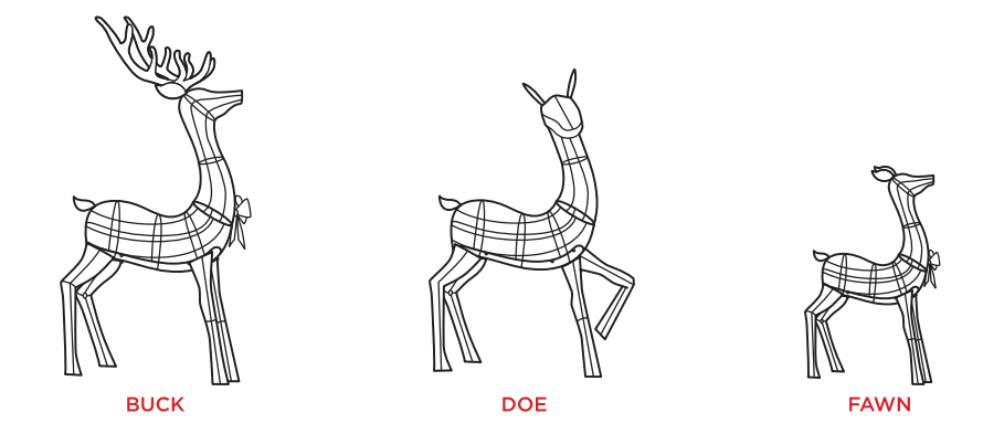 BCP SKY5826 3-Piece Lighted Christmas Deer Set-1