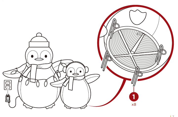 BCP SKY6890 2pc Lighted Pop-Up Penguin Family Christmas-13