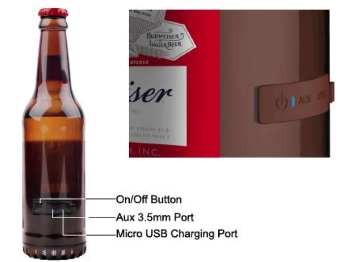 Budweiser BW-BBS-001 Bottle Speaker Instruction Manual 2