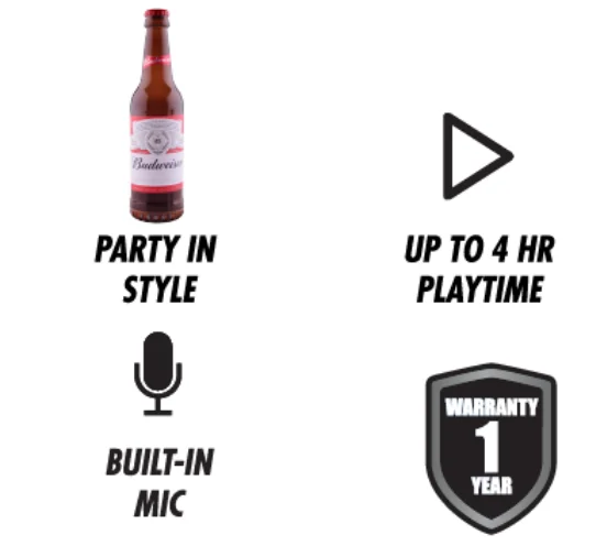 Budweiser BW-BBS-001 Bottle Speaker Instruction Manual 6