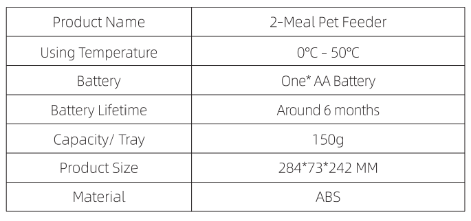 PetWant F7 Intelligent 2-Chamber Food Dispenser User Manual PetWant F7 Intelligent 2-Chamber Food Dispenser- 7