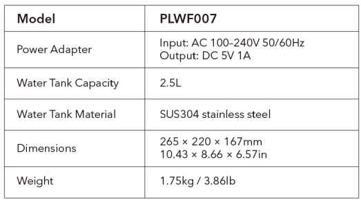 Petlibro PLWF007 Glacier Ultrafiltration Stainless Steel Pet Water Fountain 10