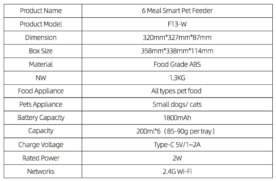 Petwant F13-W 6-Meal Smart Wifi Pet Feeder-3