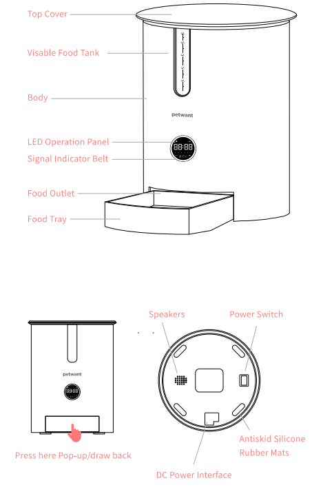 Petwant F3-LED Smart Automatic Pet Feeder-1