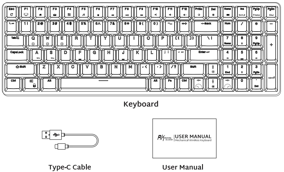 Royal Kludge RK100 Mechanical Wireless Keyboard User Manual Royal Kludge RK100 Mechanical Wireless Keyboard- 1