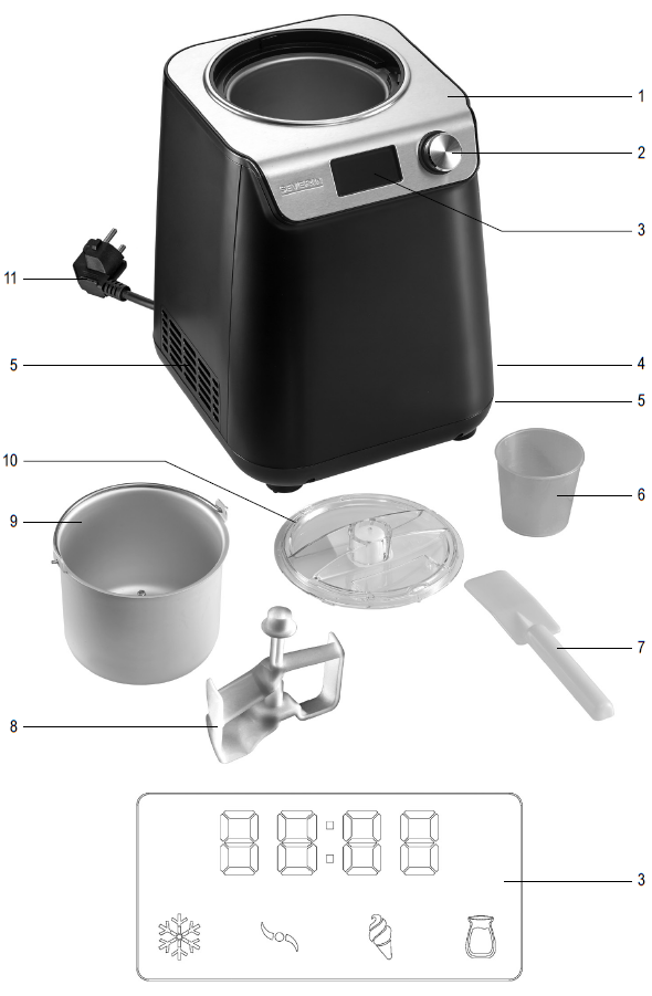 Severin EZ 7407 Compact Ice Cream Machine-1