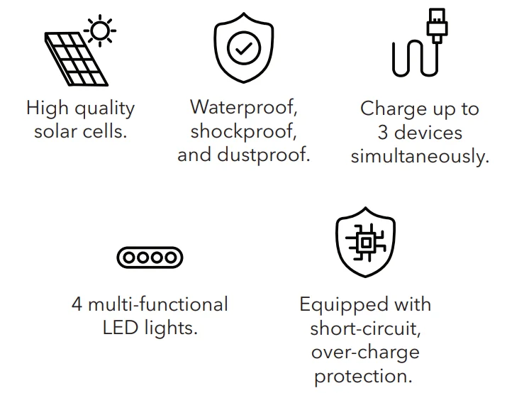 Dartwood Solar Power Bank User Guide Dartwood Solar Power Bank-2