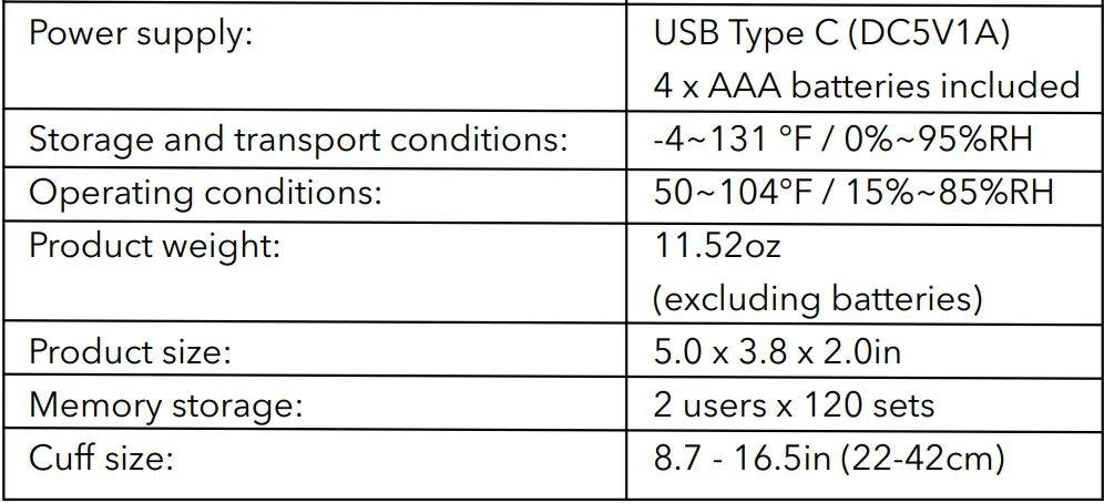 Dartwood Upper Arm Electronic Blood Pressure Monitor Instructions- 38