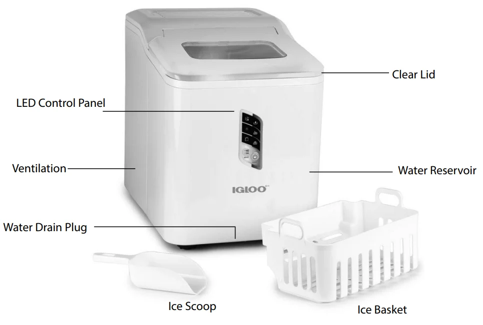 Igloo IGLICEBSC26 Self-Cleaning 26-LB Ice Maker Instruction Manual Igloo IGLICEBSC26 Self-Cleaning 26-LB Ice Maker-1