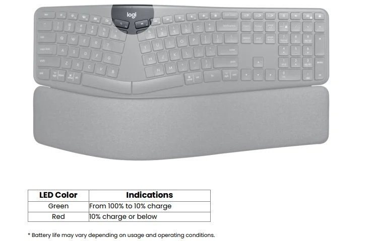 Logitech ERGO K860 Wireless Keyboard User Manual 8